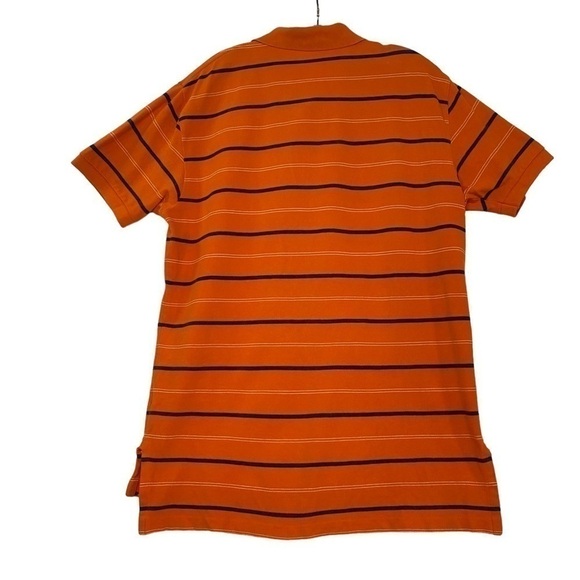 Polo Ralph Lauren Blue Label Orange Blue Stripe 100% Cotton Polo Size Large - Picture 2 of 6